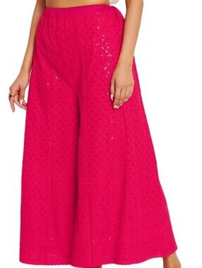 Elegant Pink Sequin Chikankari Palazzo